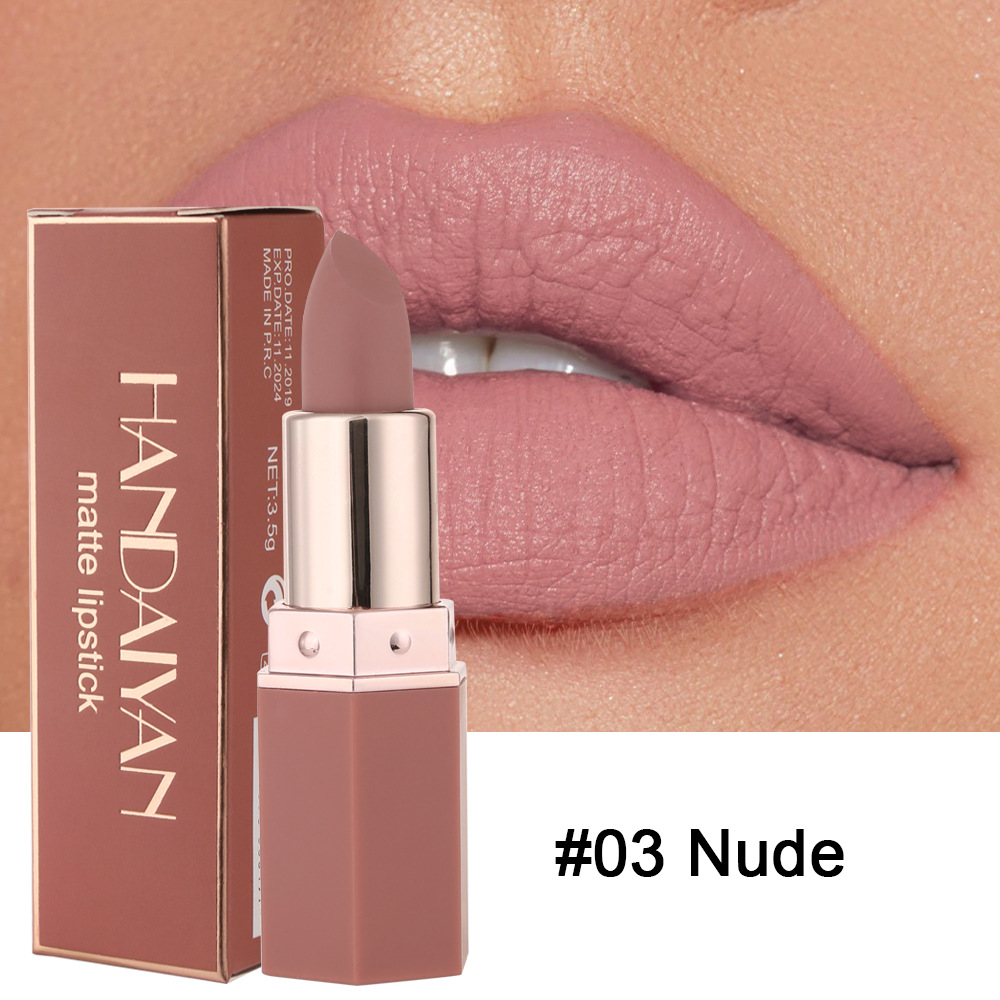 HANDAIYAN Waterproof Matte Lipstick Long Lasting Lips Makeup Red Nude Stick Lipsticks Makeup Women