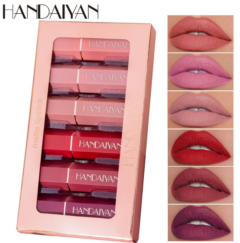 HANDAIYAN Waterproof Matte Lipstick Long Lasting Lips Makeup Red Nude Stick Lipsticks Makeup Women