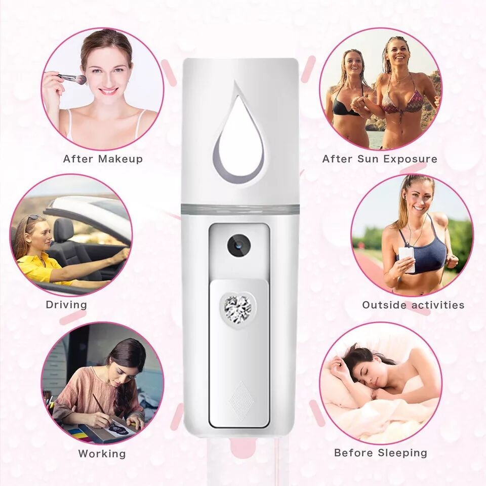 M&amp;J Portable Nano Mist Sprayer Facial Body Steamer Moisturizing Skin Care USB Face Spray Beauty Tool