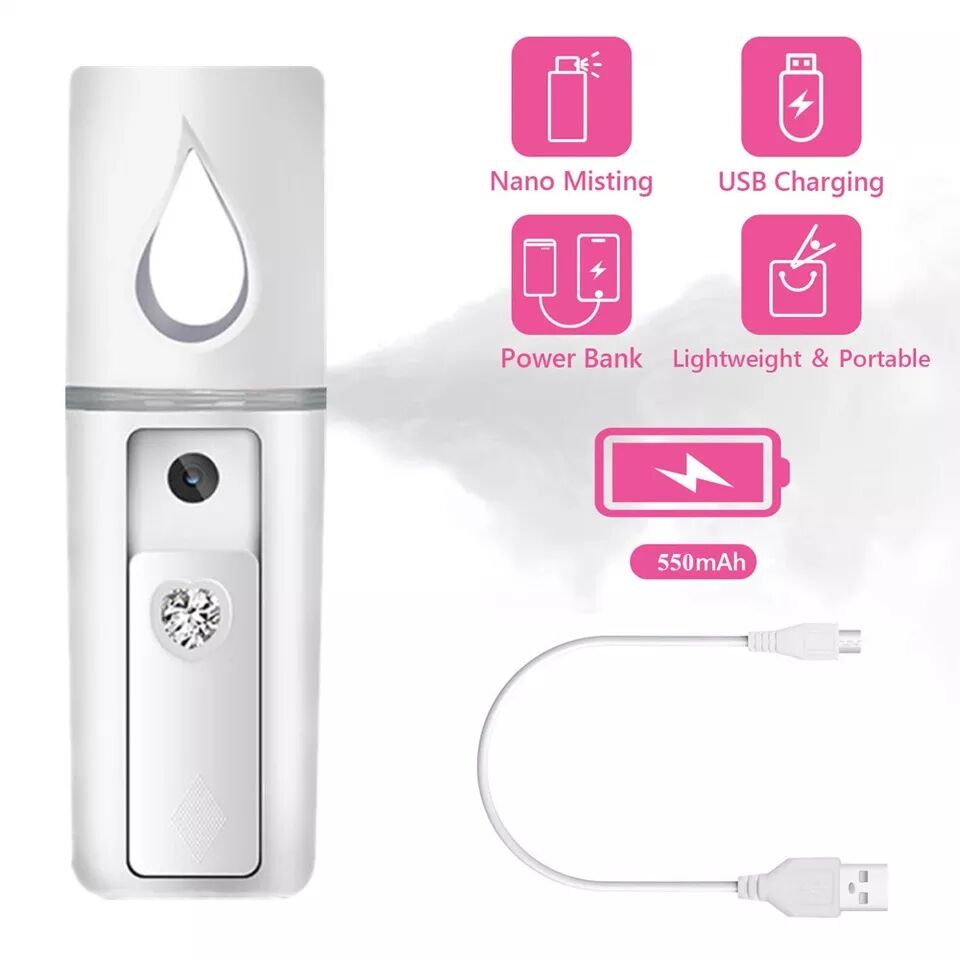 M&amp;J Portable Nano Mist Sprayer Facial Body Steamer Moisturizing Skin Care USB Face Spray Beauty Tool