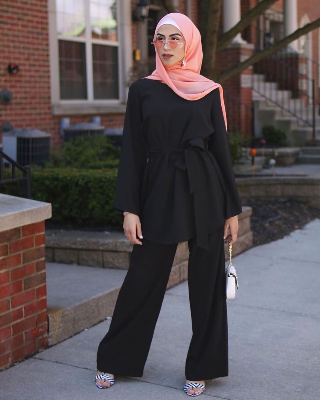 Muslim Dresses Women 2Pcs Set Blouse Wide Leg Pants Dubai Abaya Lace-up Solid Ropa Kaftan Islamic
