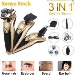 Sales 3 in 1 Rechargeable Hair Clipper Electric Hair Trimmer Men Shaver Beard Trimmer Hairclipper gold&black 16*8*19cm