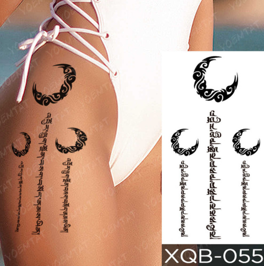 Waterproof Temporary Tattoo Sticker Forest Moon Flying Bird Bear Flash Tattoos Leopard Wolf Body Art