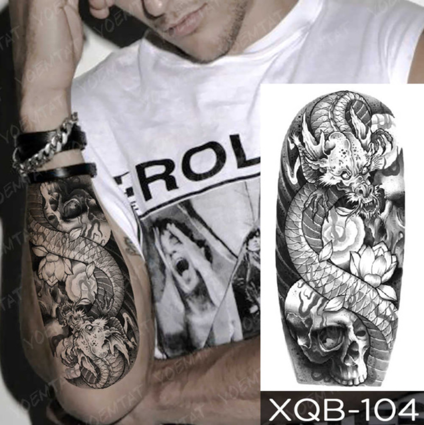 Waterproof Temporary Tattoo Sticker Forest Moon Flying Bird Bear Flash Tattoos Leopard Wolf Body Art