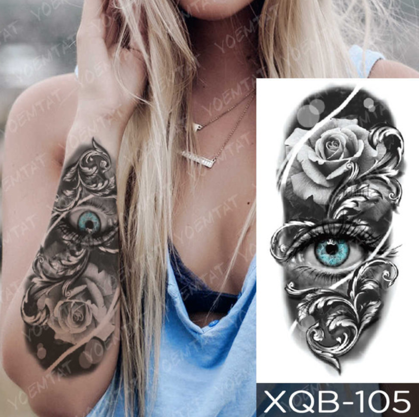 Waterproof Temporary Tattoo Sticker Forest Moon Flying Bird Bear Flash Tattoos Leopard Wolf Body Art