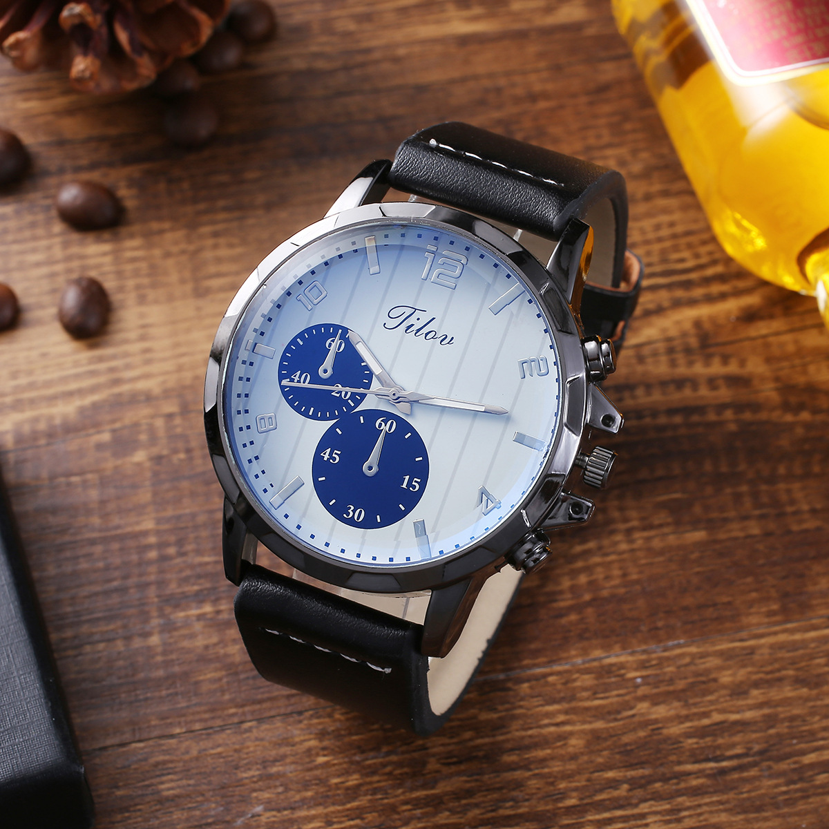 New 5Pcs/set Fashion Men's Watches Luxury Gifts Set Cufflinks Belt Watches Wallet Tie Gifts Sales