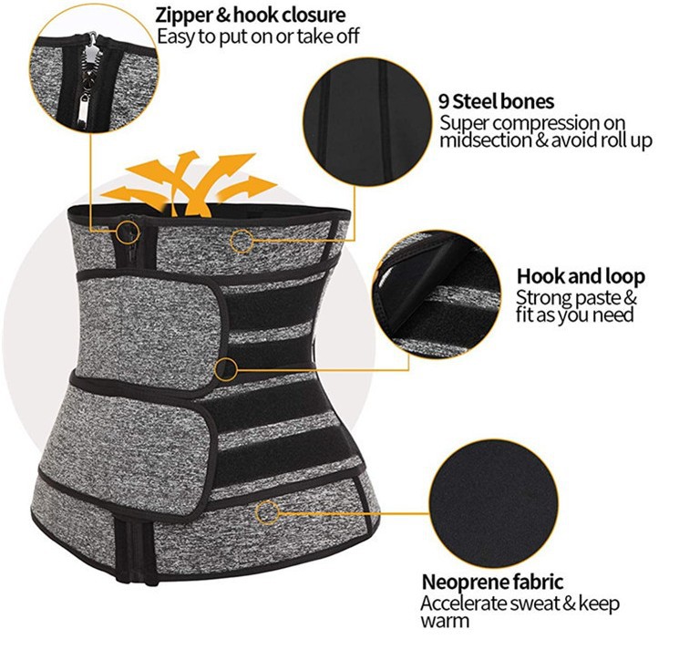 Neoprene Sauna Waist Trainer Corsets Sweat Belt Women Weight Loss Compression Workout Fitness