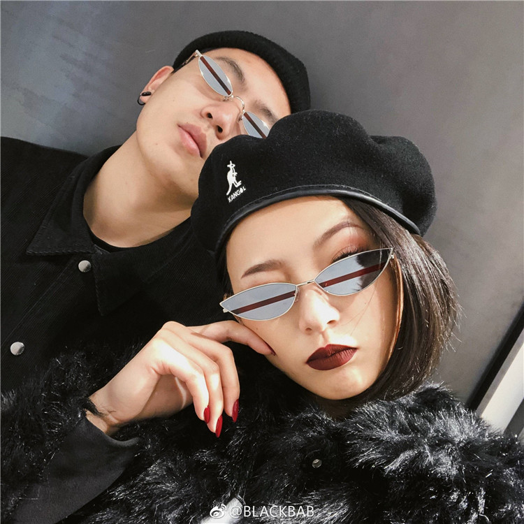 New Sunglasses Luxury Cat eye Brand Design Metal Frame New Gold red Vintage Glasses