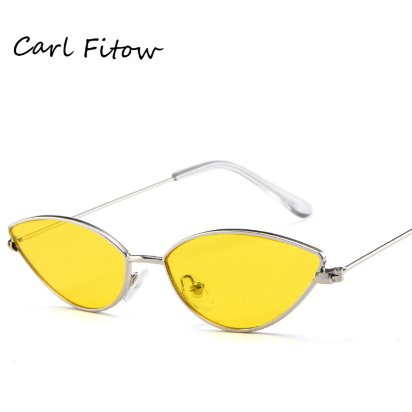 New Sunglasses Luxury Cat eye Brand Design Metal Frame New Gold red Vintage Glasses