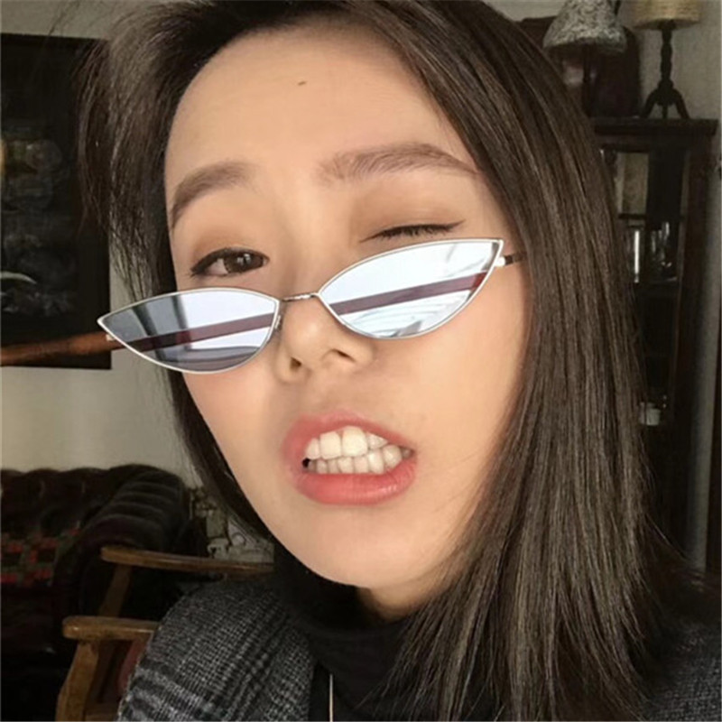 New Sunglasses Luxury Cat eye Brand Design Metal Frame New Gold red Vintage Glasses