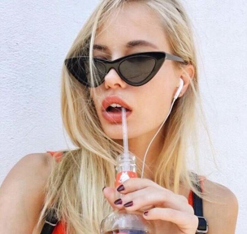 New Vintage Cateye Sunglasses Women Sexy Retro Small Cat Eye Sun Glasses Brand Designer Eyewear