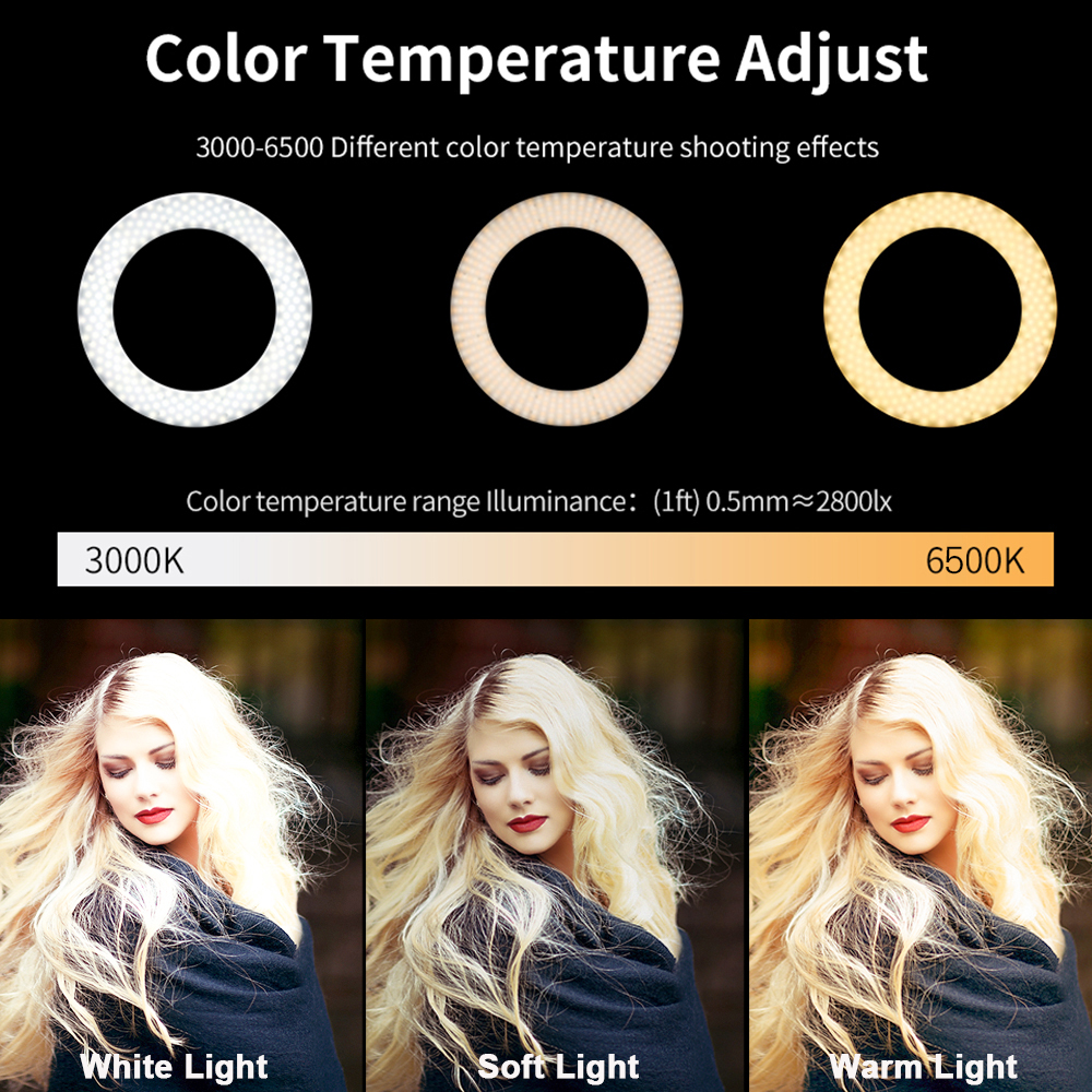 Photography LED Selfie Ring Light Camera Phones Ring Lamp Table Tripods For Makeup Video Live Studio