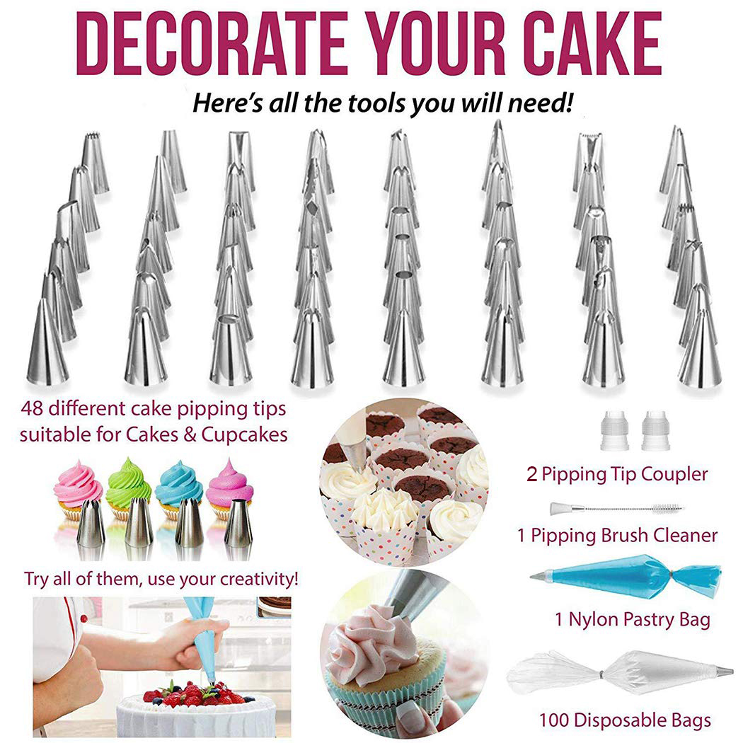 164PCS/Set Multifunction Cake Turntable Set Cake Decorating Tools Kit Pastry Nozzle Dessert Baking