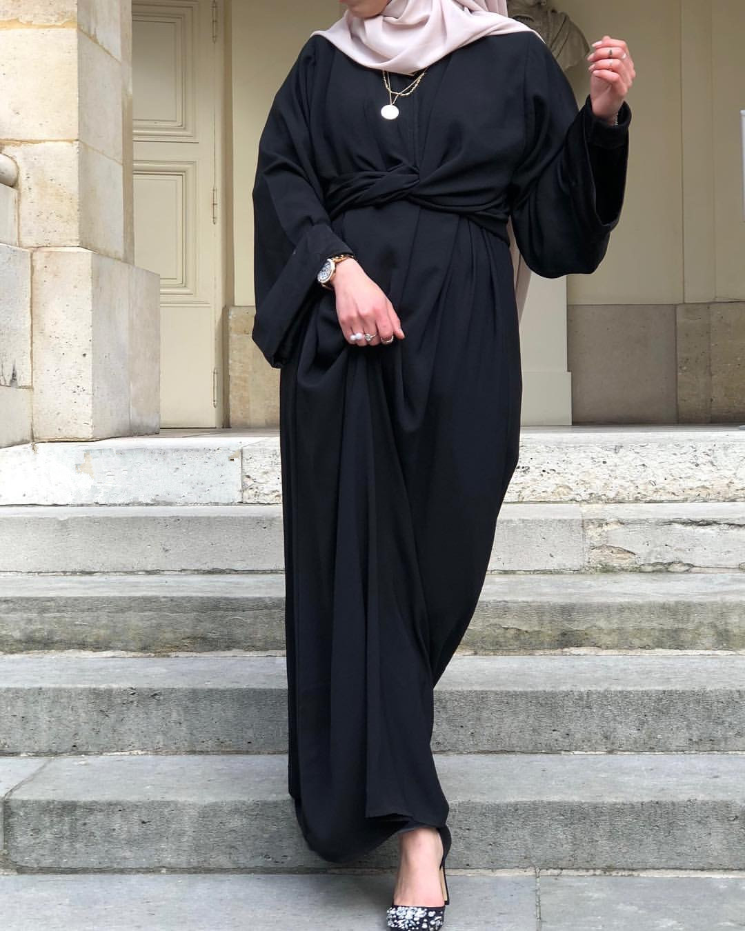 Fahion Muslim Dresses Islamic Abaya Dubai Dress Muslim Kaftan Robe Plus Size Long Abaya
