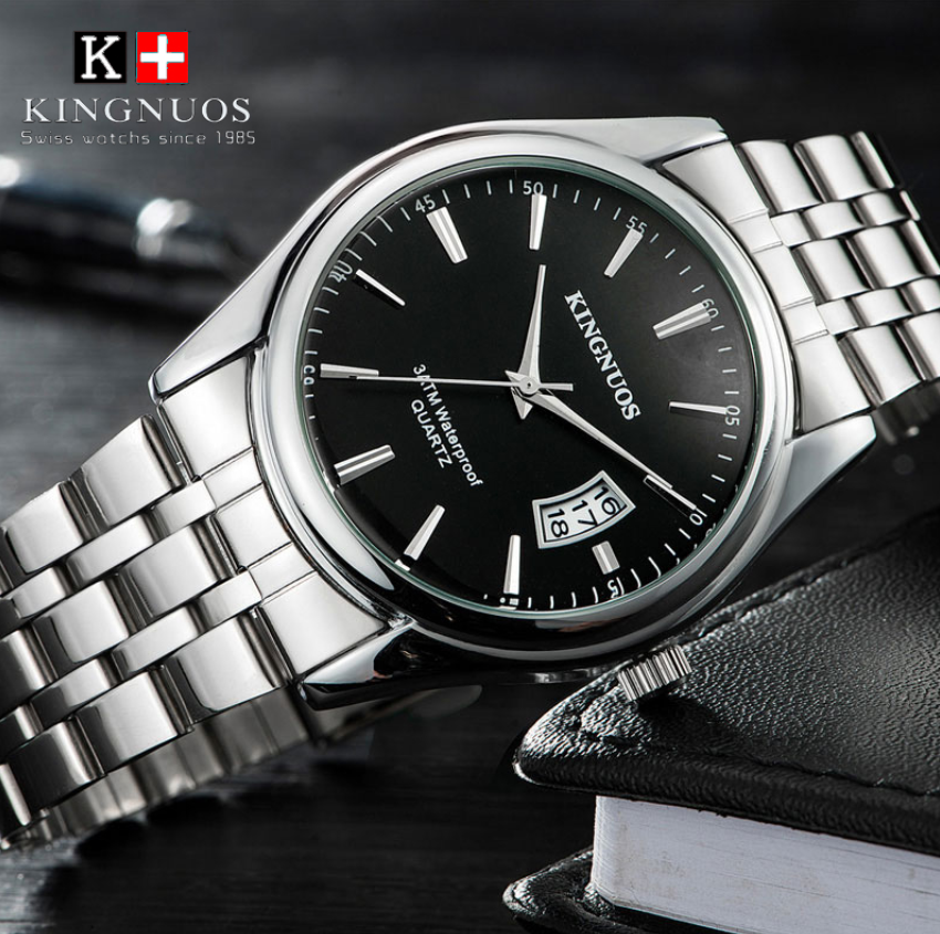 Kingnuos Luxury Men Watches Waterproof Date Clock Sports Watches Men Quartz Casual Wrist Watch