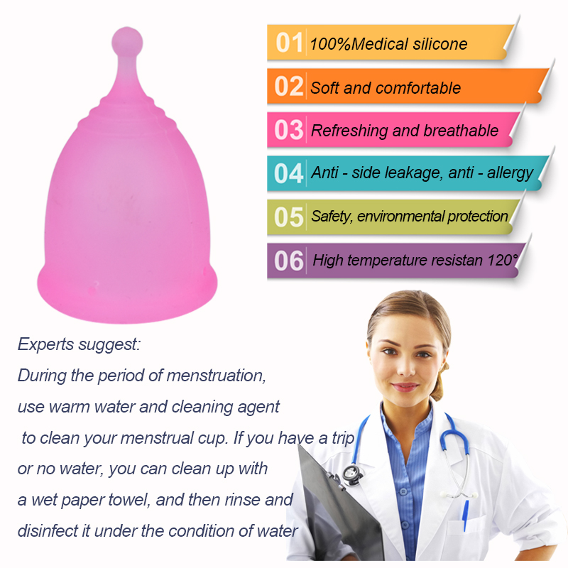 Feminine Hygiene Menstrual Cup Medical Grade Silicone Copo Menstrual Medica Reusable Menstrual Cup