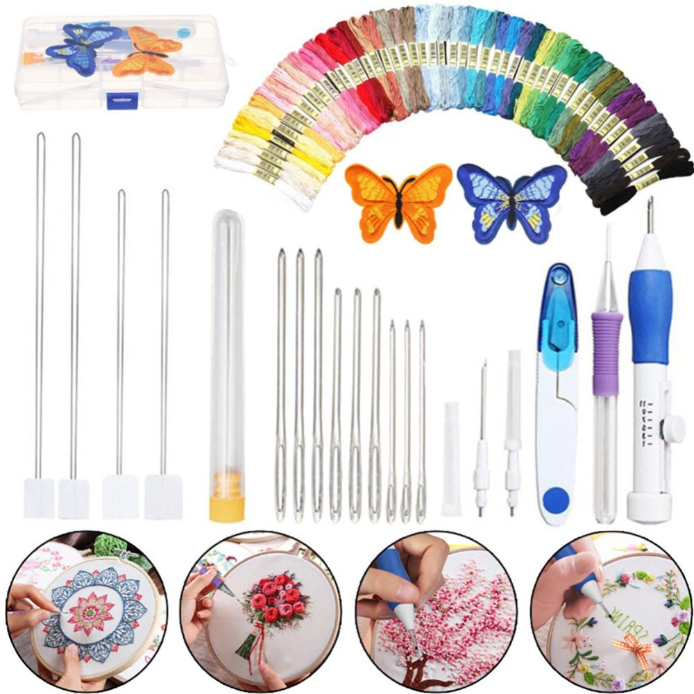 DIY Magic Embroidery Stitching Punch Needle Tool Stitching Punch Pen Sets DIY Craft Sewing Tool