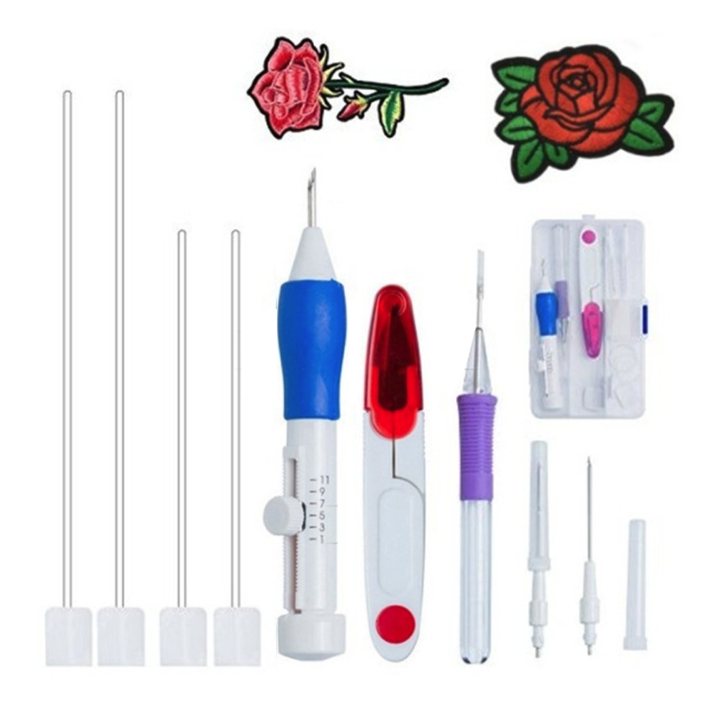 DIY Magic Embroidery Stitching Punch Needle Tool Stitching Punch Pen Sets DIY Craft Sewing Tool