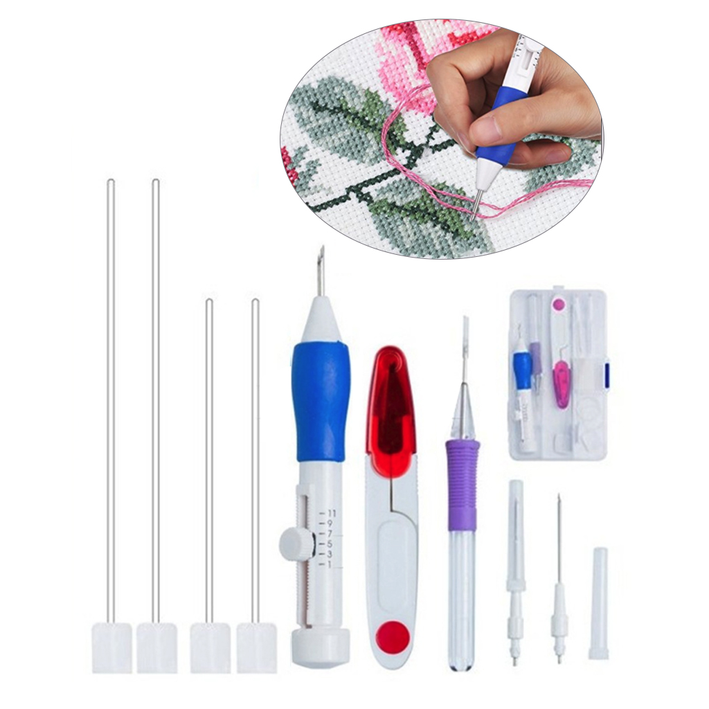 DIY Magic Embroidery Stitching Punch Needle Tool Stitching Punch Pen Sets DIY Craft Sewing Tool