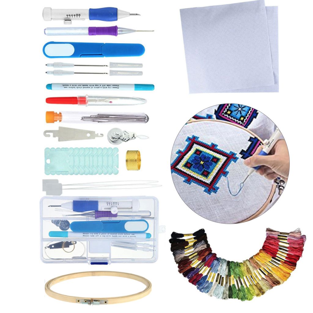 DIY Magic Embroidery Stitching Punch Needle Tool Stitching Punch Pen Sets DIY Craft Sewing Tool