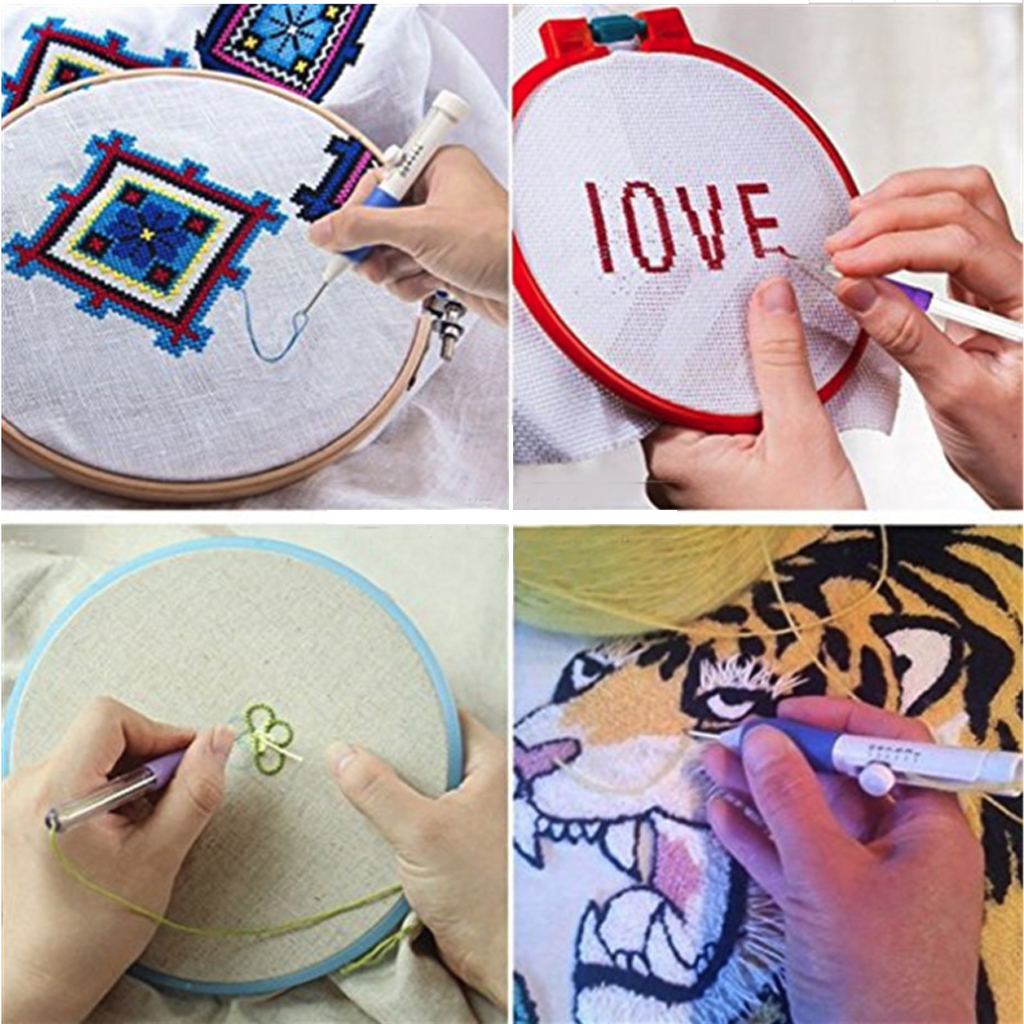 DIY Magic Embroidery Stitching Punch Needle Tool Stitching Punch Pen Sets DIY Craft Sewing Tool
