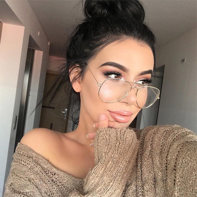 New Clear Glasses Eyeglasses Metal Eyewear Women Men Spectacle Frames Optical Glasses Men Frame Gift