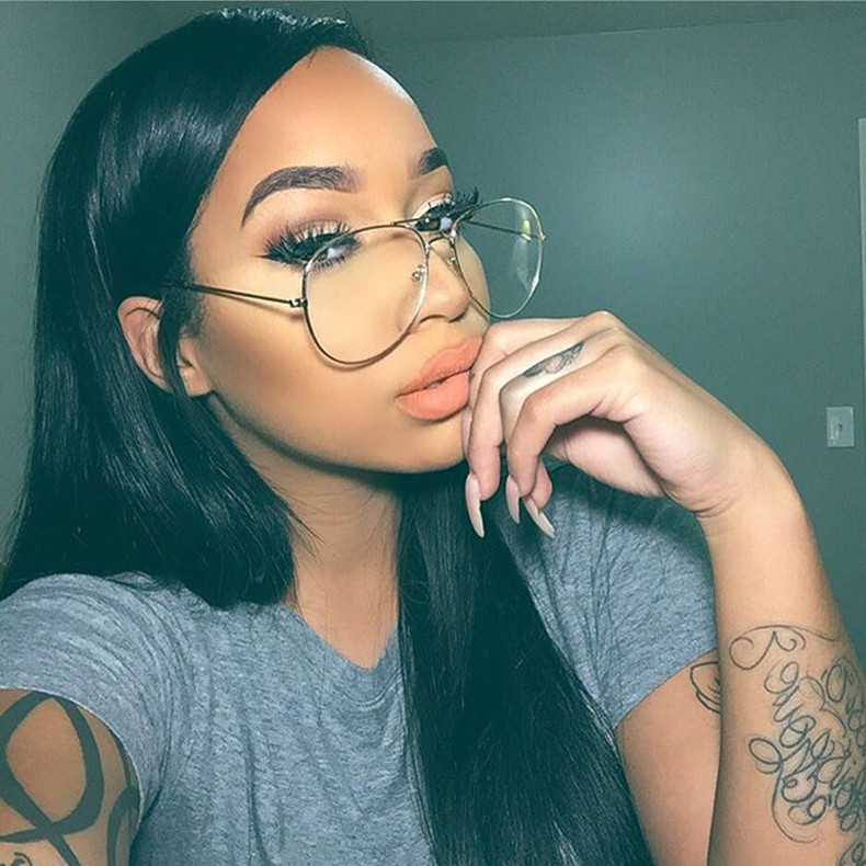 New Clear Glasses Eyeglasses Metal Eyewear Women Men Spectacle Frames Optical Glasses Men Frame Gift
