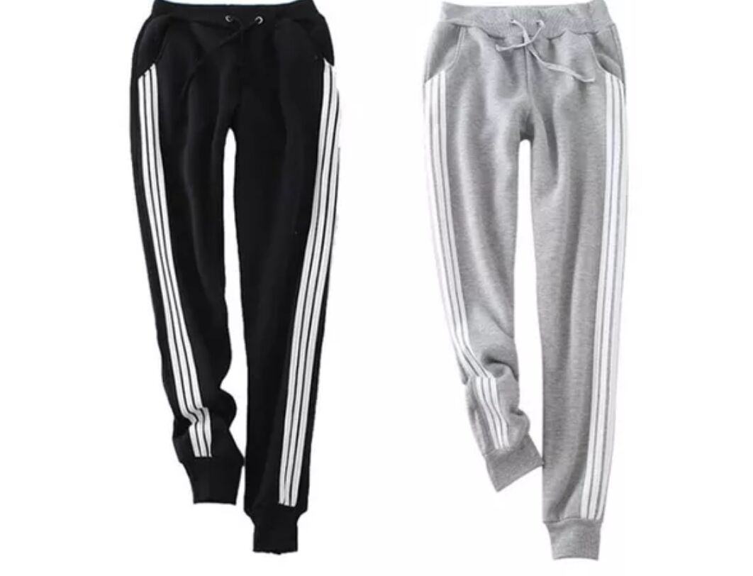 New Women Trousers 3 Striped Sweatpants Sports Soft Fitness Long Pants Plus Size Trousers