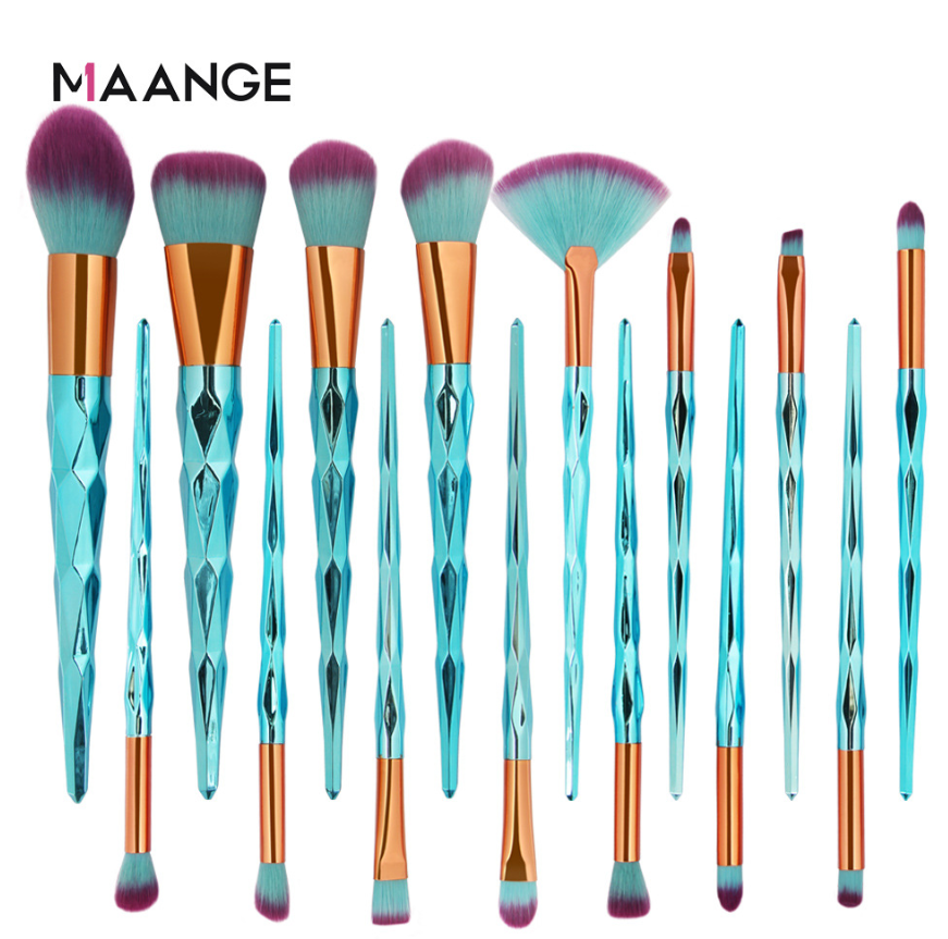 MAANGE 15Pcs Makeup Brushes Set Powder Foundation Eyebrow Eye Shadow Lip Concealer Makeup Brush Kit