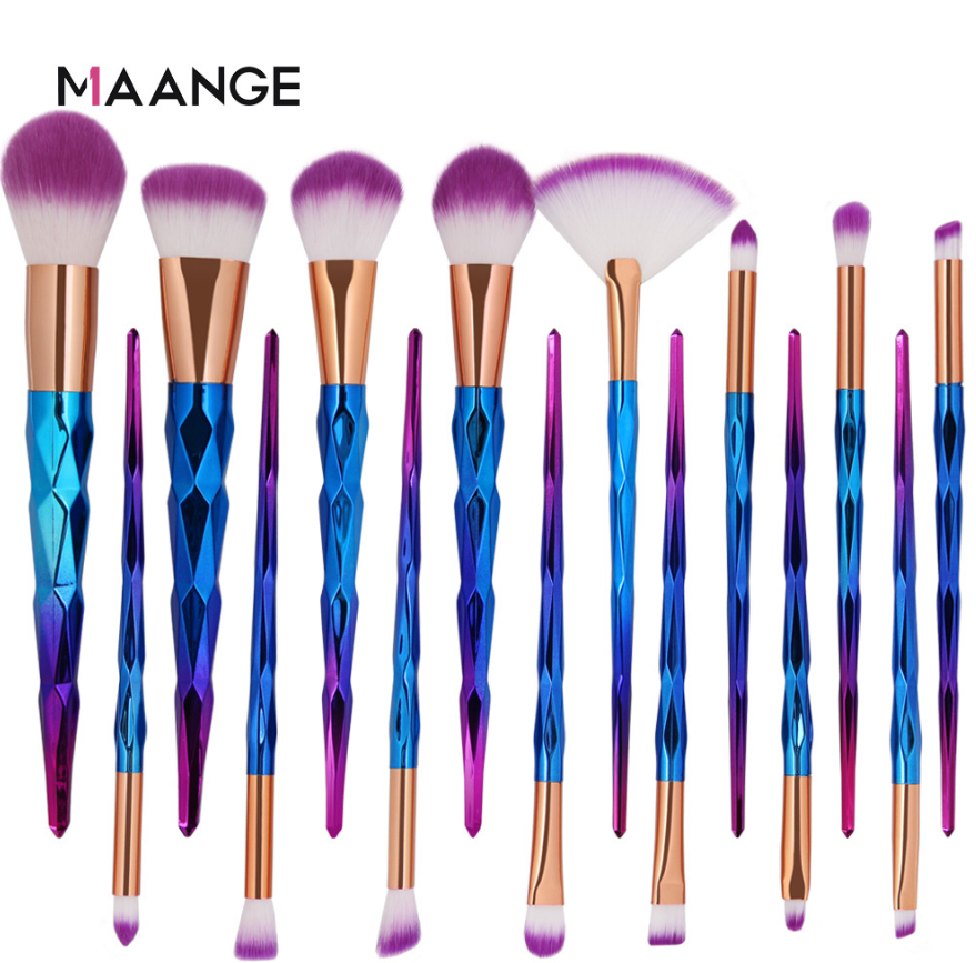 MAANGE 15Pcs Makeup Brushes Set Powder Foundation Eyebrow Eye Shadow Lip Concealer Makeup Brush Kit