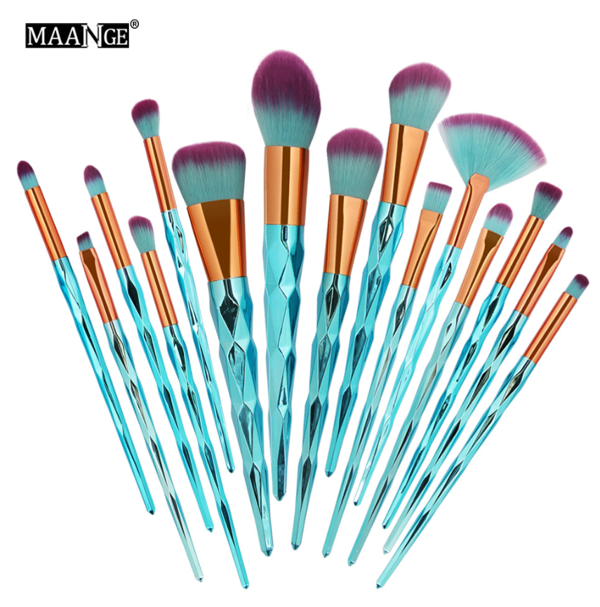 MAANGE 15Pcs Makeup Brushes Set Powder Foundation Eyebrow Eye Shadow Lip Concealer Makeup Brush Kit