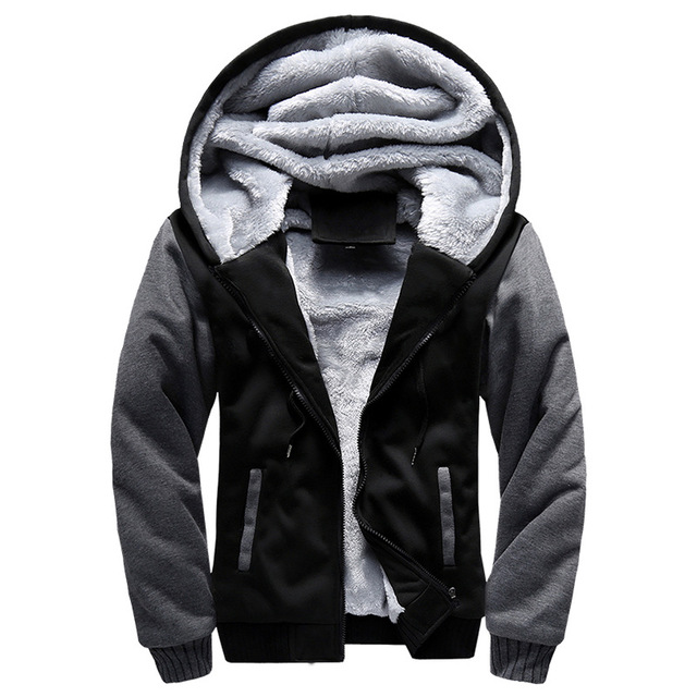 New Men Hoodies Plus Size Thick Warm Fleece Coats Men Hoodies Coat Men Jackets Sweatshirts