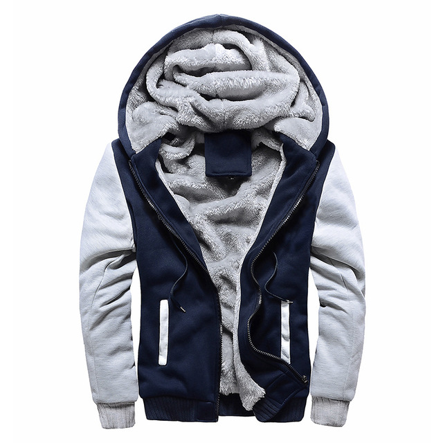 New Men Hoodies Plus Size Thick Warm Fleece Coats Men Hoodies Coat Men Jackets Sweatshirts