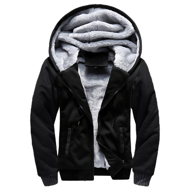 New Men Hoodies Plus Size Thick Warm Fleece Coats Men Hoodies Coat Men Jackets Sweatshirts