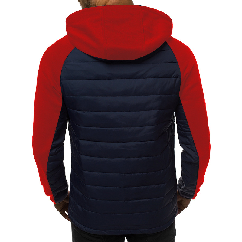 New Jackets Men Casual Long Sleeve Patchwork Hoodies Men Coats Sweatshirt Tops Outwear
