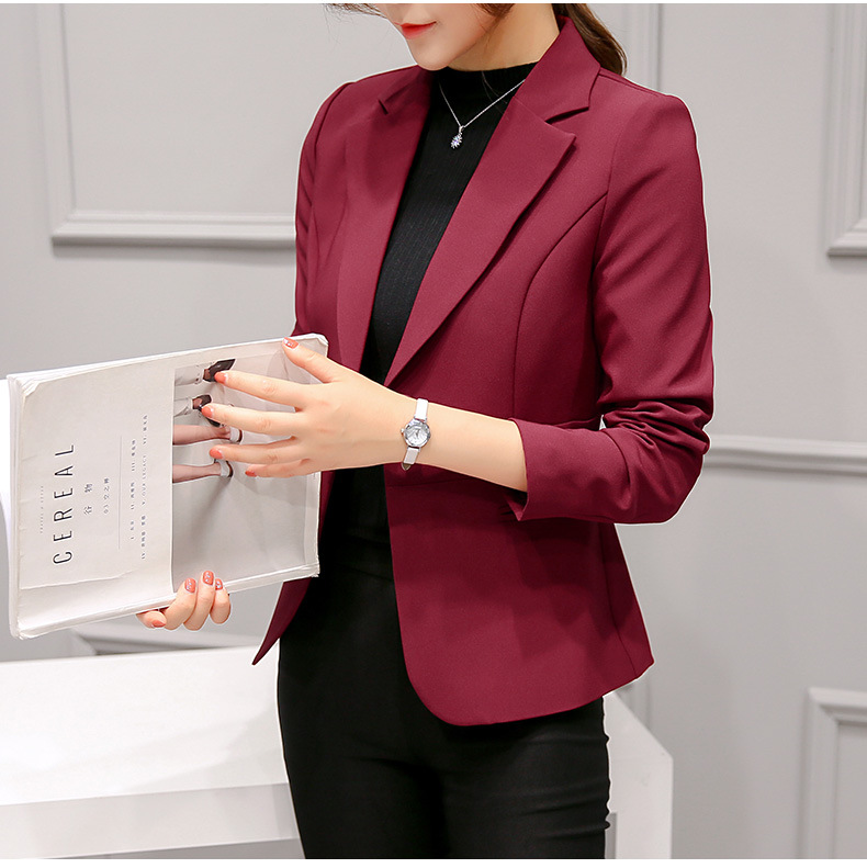 New Women Blazer Formal Blazers Lady Office Work Suit Pockets Jackets Coat Women Jackets