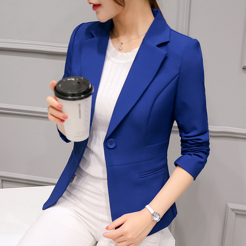 New Women Blazer Formal Blazers Lady Office Work Suit Pockets Jackets Coat Women Jackets