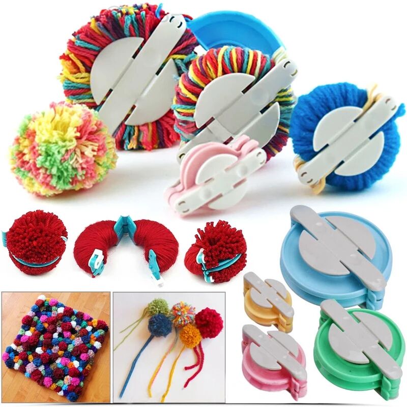 4Pcs/Set Pom Pom Maker Fluff Ball Weaver Needle Knitting Wool Tool Yarn Kit DIY Craft Knitting Tool