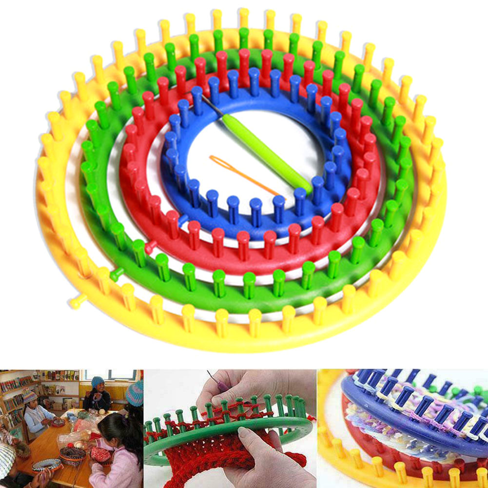 DIY Knitting Tool Set Round Knitter Looms  Needle Sock Scarf Hat Maker Weave Loom Craft Sewing Tool