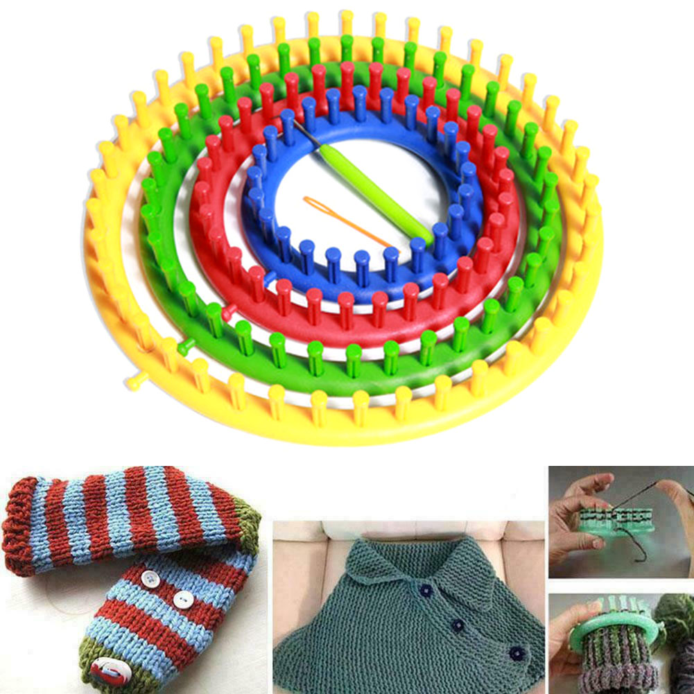DIY Knitting Tool Set Round Knitter Looms  Needle Sock Scarf Hat Maker Weave Loom Craft Sewing Tool