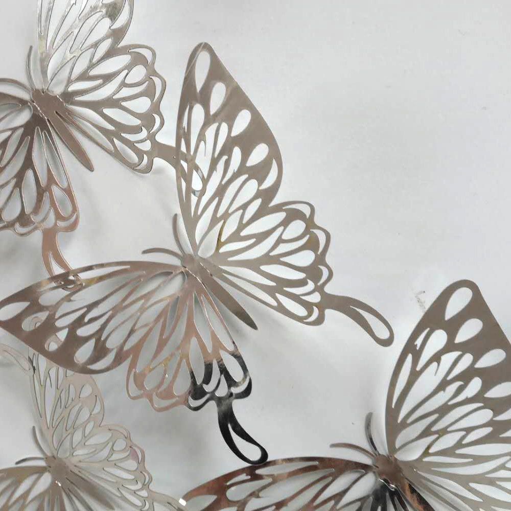 12Pcs/Set Gold Silver Hollow Butterfly Wall Sticker 3D Butterflies Bedroom Home Decor Wedding Decor