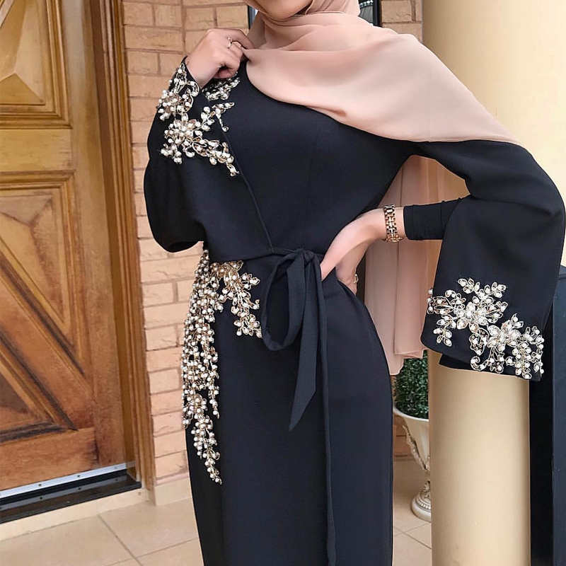 Eid Mubarak Abaya Dubai Turkey Muslim Dresses Kaftan Marocain Islam Clothing Dresses Women Sales