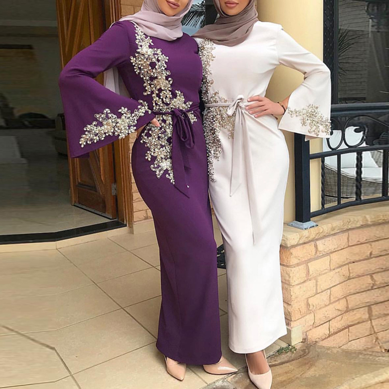 Eid Mubarak Abaya Dubai Turkey Muslim Dresses Kaftan Marocain Islam Clothing Dresses Women Sales