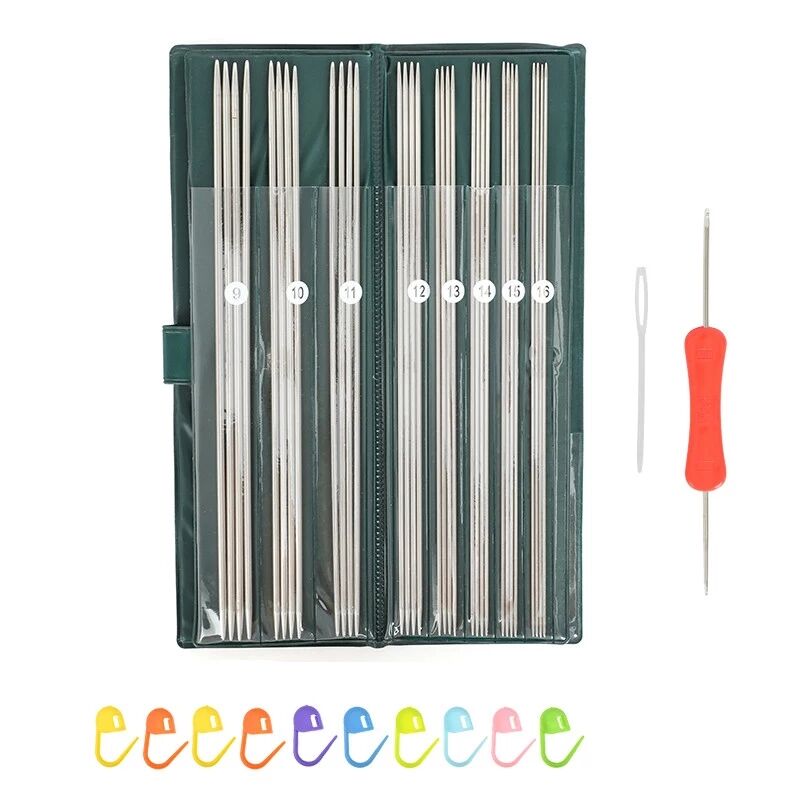44Pcs 25cm/36cm Multi-size Knitting Needles Stainless Steel Crochet Hook Knitting DIY Weave Tool