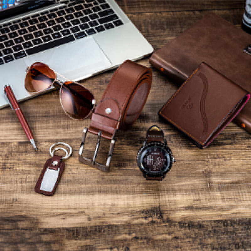 New 6Pcs/Set Classic Men Watches Luxury Gifts Set Sunglasses Belt Watch Wallet Keychain Set Christmas Gift Valentines Gifts