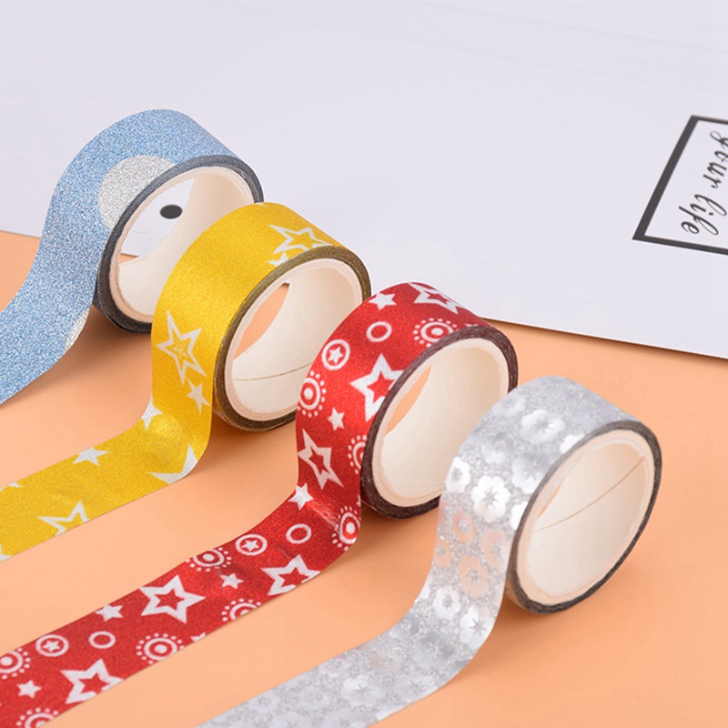 60 Rolls Glitter Washi Tape Stationery Decorative Adhesive Tapes DIY Color Masking Tape School Tools