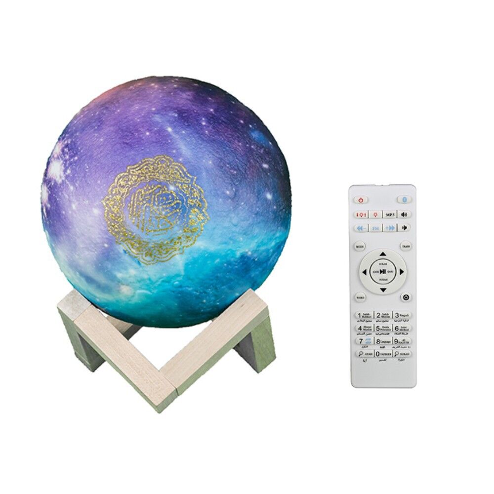 Quran Bluetooth Speakers Colorful Remote Control Moonlight LED Night Light Moon Lamp Quran Speaker