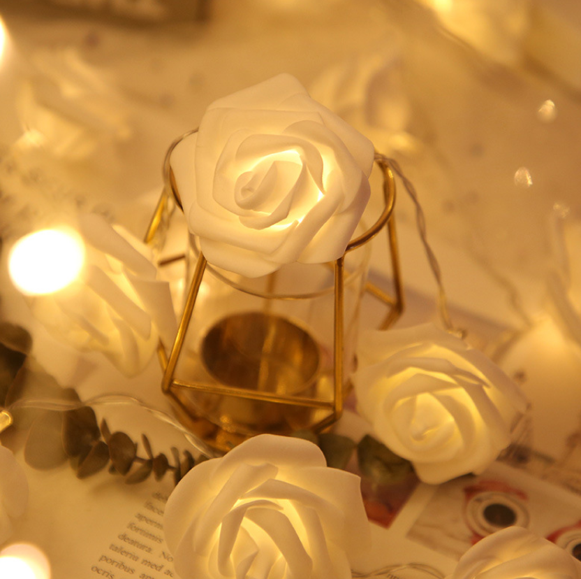 Rose Flower LED String Lights Battery Operated Christmas Lights For Valentine Wedding Home Decor