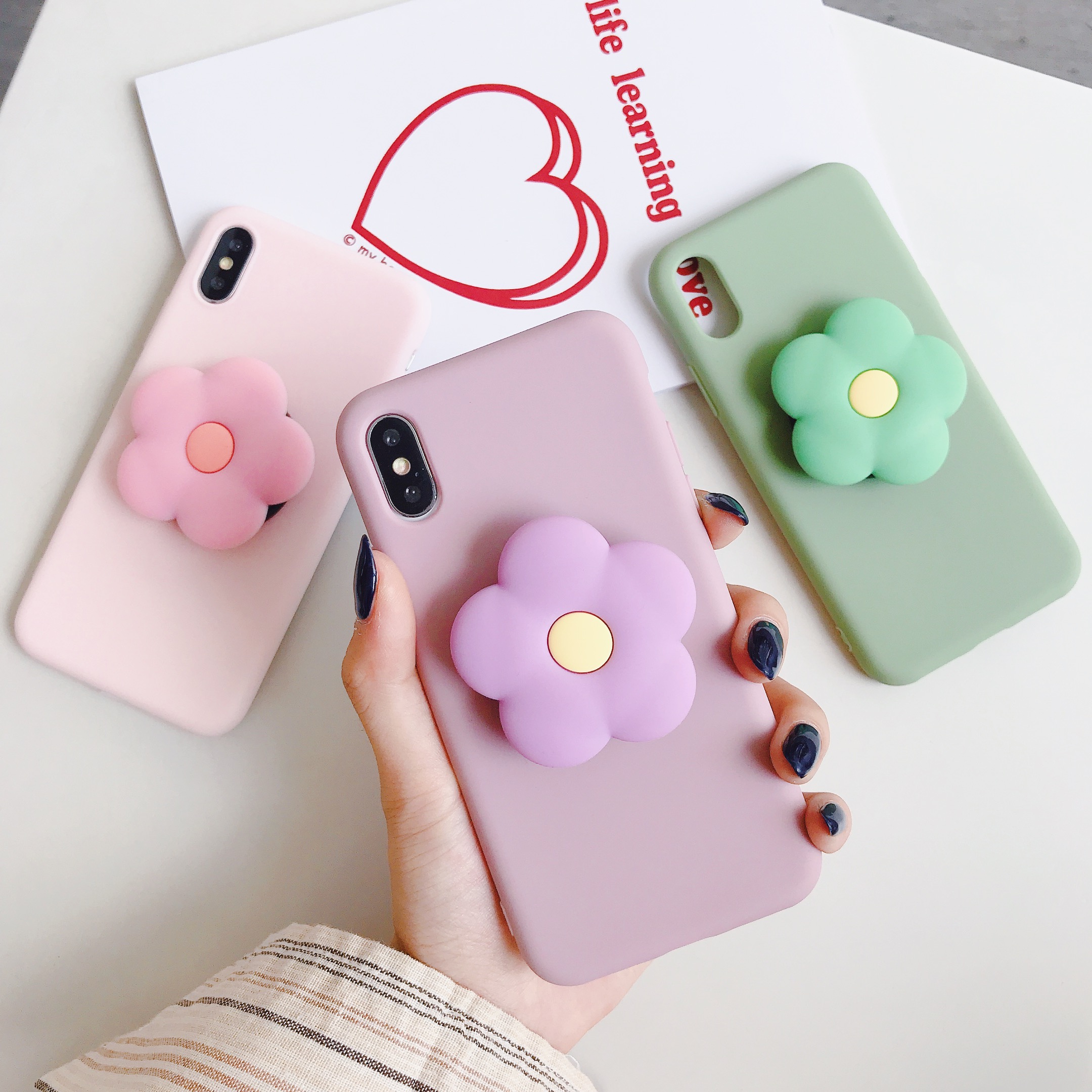 1PC Flower Cartoon Pop Socket for iPhone X  6 7 8 plus Grip &amp; Stand Holder for Samsung Huawei Phones