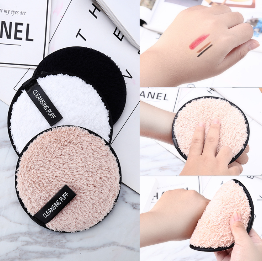 1Pc Makeup Remover Pads Microfiber Reusable Face Towel Make-up Wipes Washable Cleansing Puff